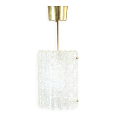 Lustre en cristal et laiton du milieu du siècle par Carl Fagerlund, années 1960.