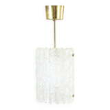 Mid-Century Crystal Glass & Brass Ceiling Light by Carl Fagerlund, 1960s