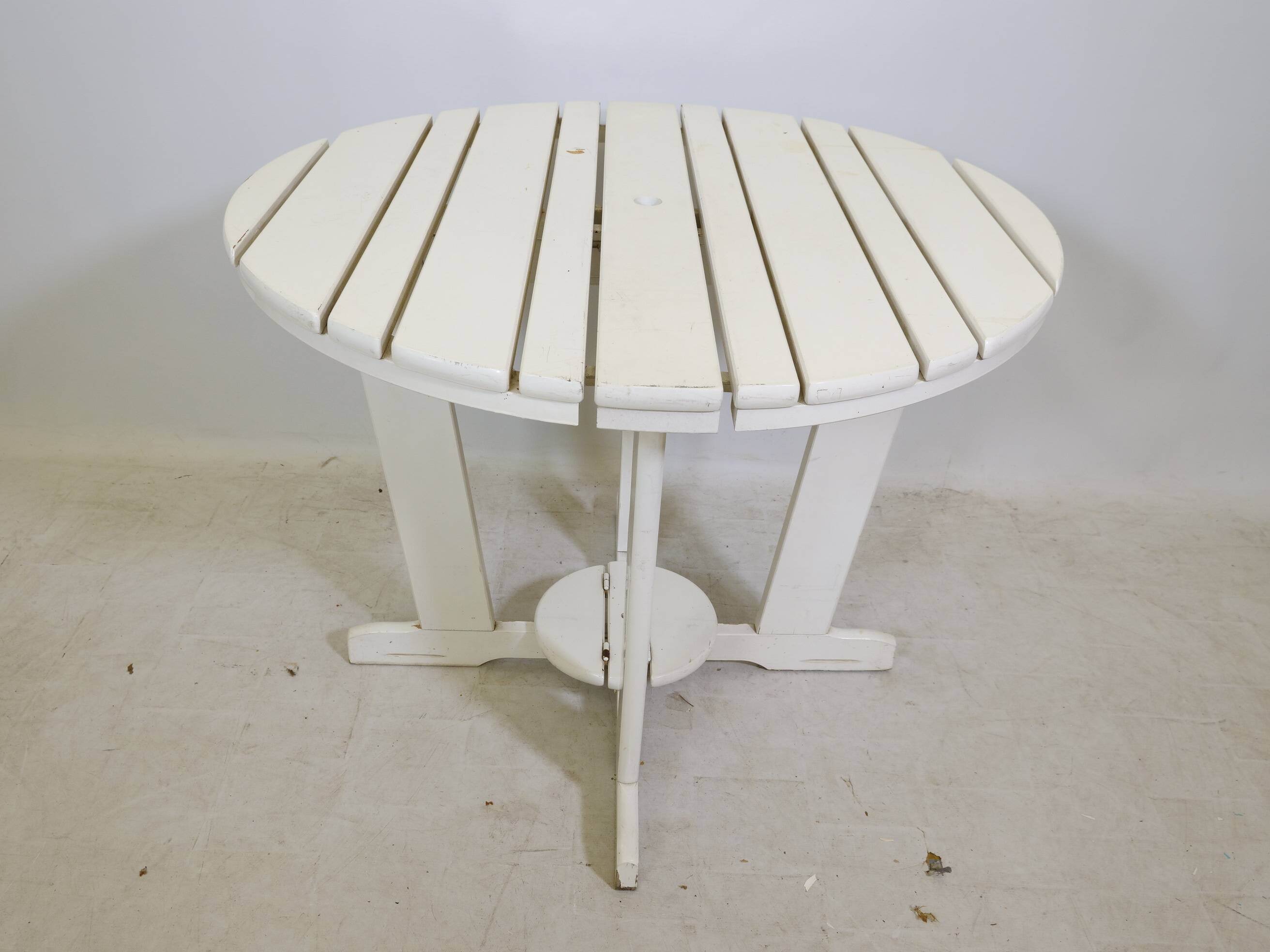Vintage garden folding table in wood by Triconfort Model Riviera, 1970s