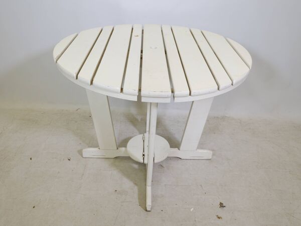 Table de jardin pliante vintage en bois par Triconfort Modèle Riviera, années 1970