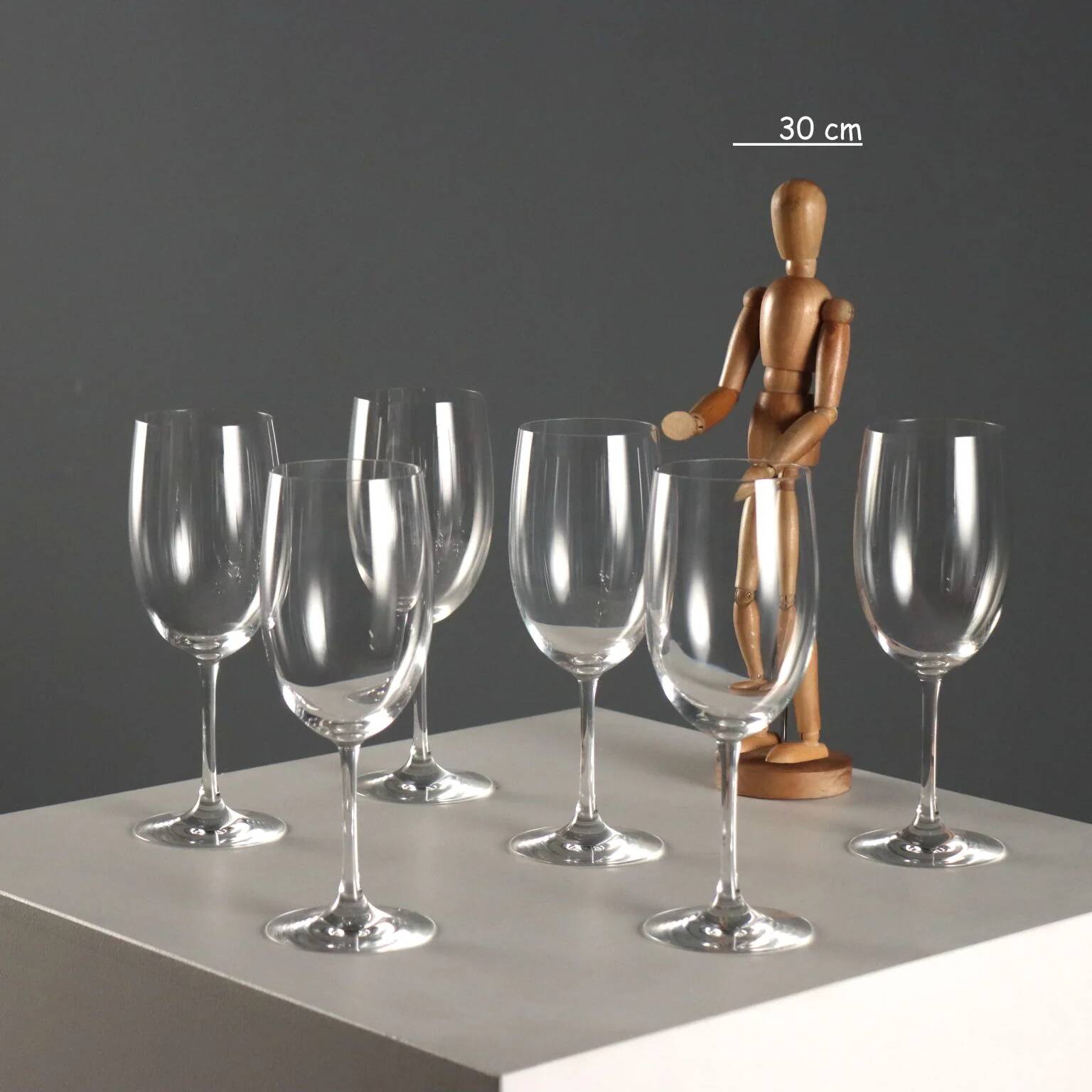 Vintage crystal wine glasses by Baccarat, France, 20th century.