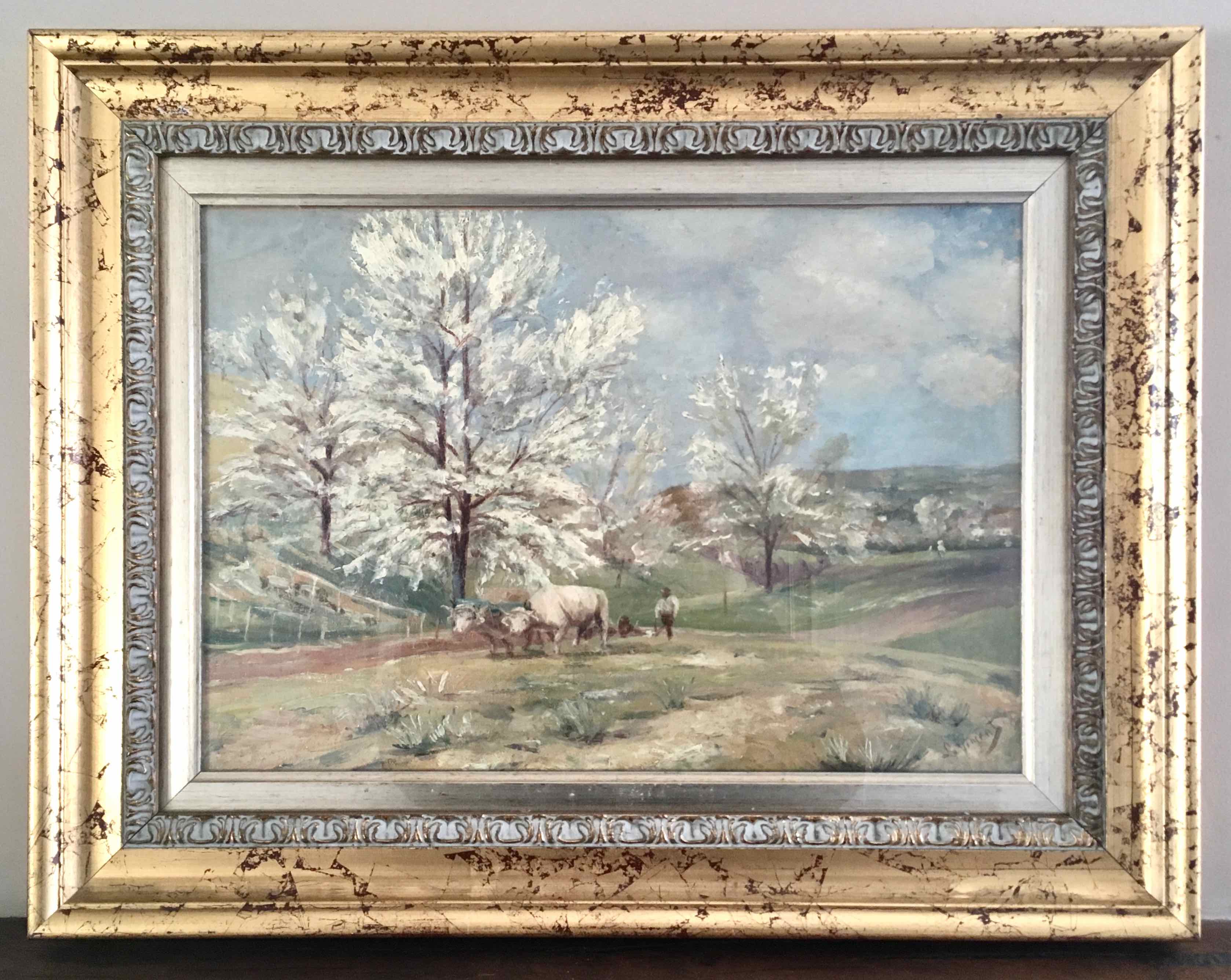 Oil painting on canvas cherry blossoms