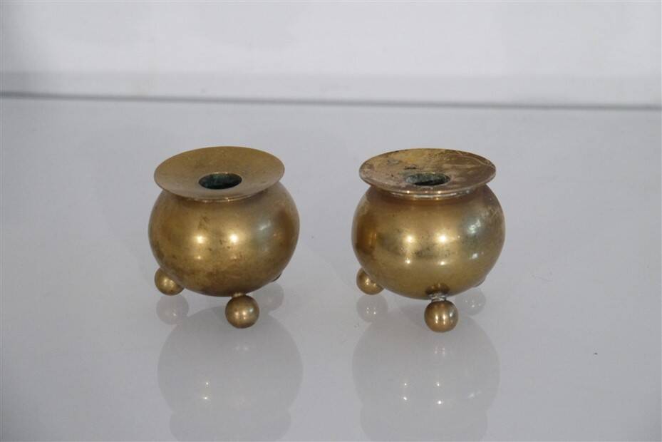 Pair of Scandinavian brass candlesticks 1960