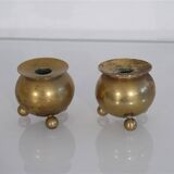 Pair of Scandinavian brass candlesticks 1960