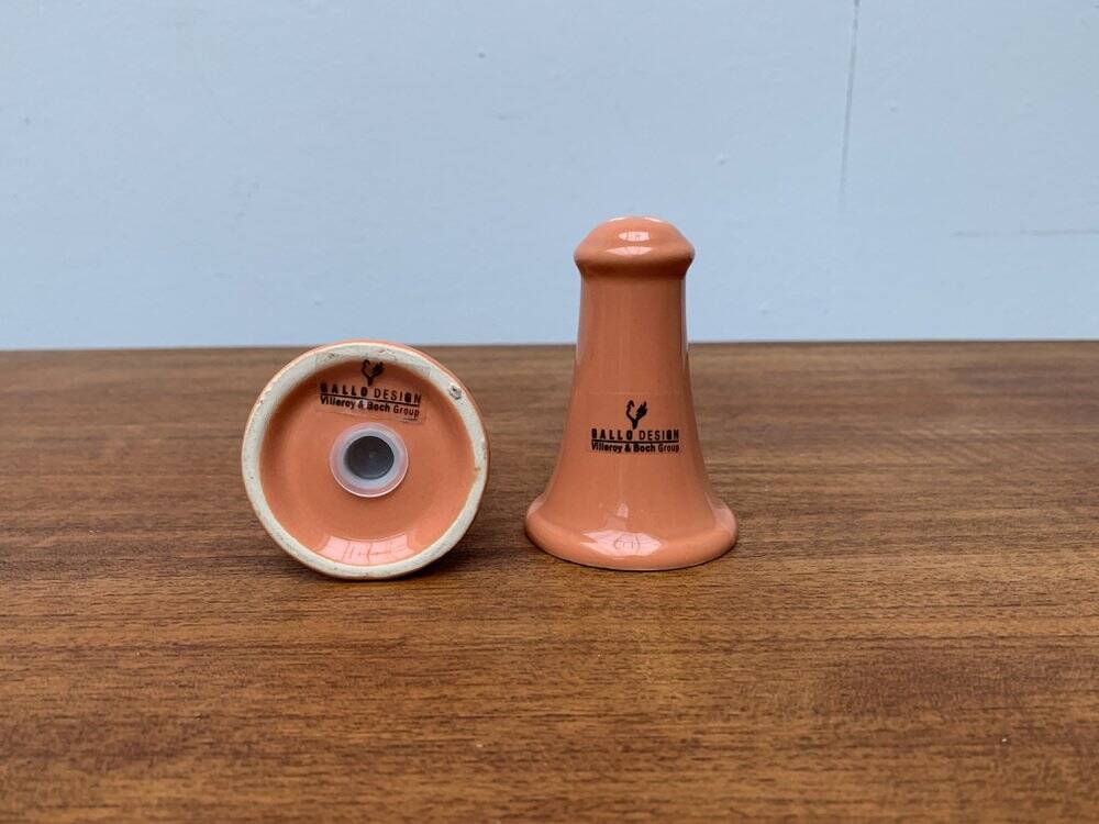 Postmodern ceramic salt and pepper shakers by Gallo Design for Villeroy & Boch, set of 2.