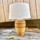 Rattan and ceramic lamp foot from the 70s