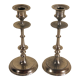 Pair of candlesticks in silver metal
