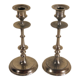 Pair of candlesticks in silver metal
