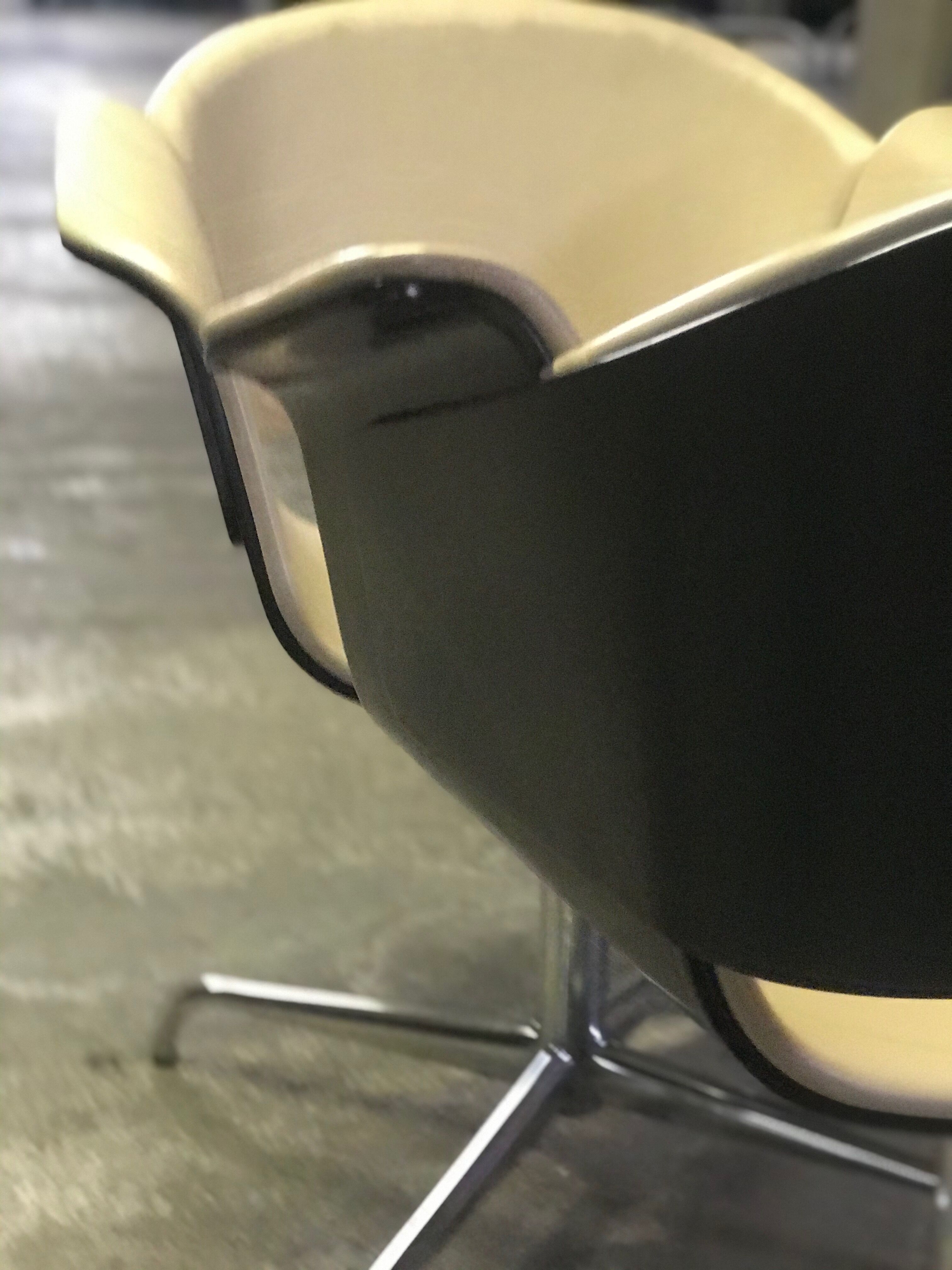 Pair of beige leather armchairs