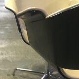 Pair of beige leather armchairs