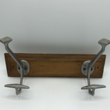 Wall coat rack with 2 hooks on wood