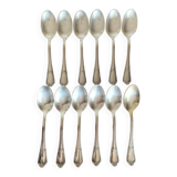12 small silver metal spoons