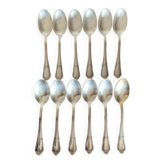 12 small silver metal spoons