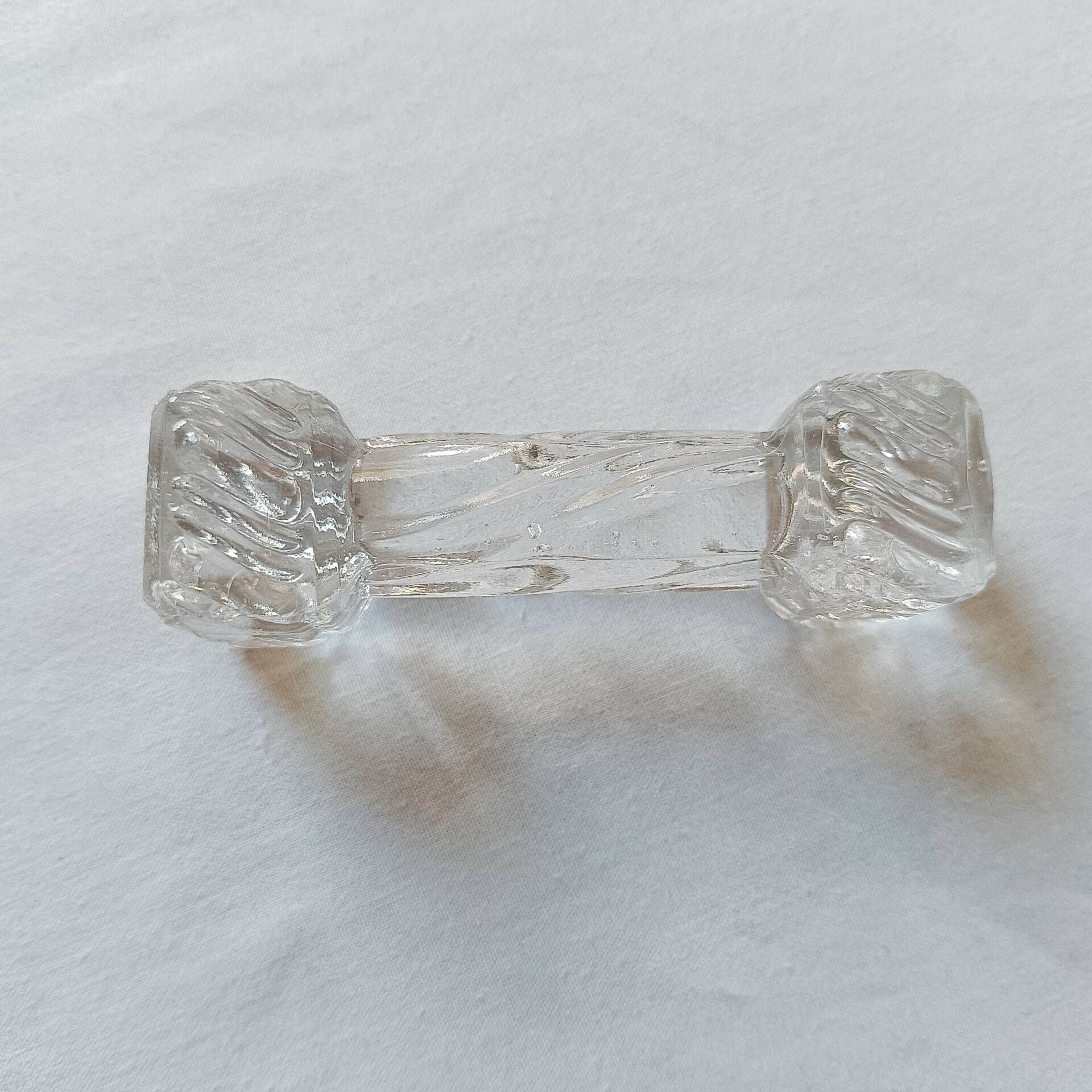 Set of 10 antique twisted moulded glass knife rests – Art Deco style
