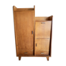 Armoire secrétaire vintage années 50-60 en chêne massif