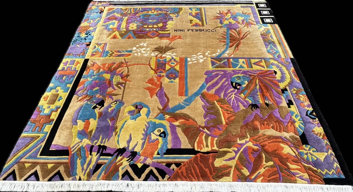 Modern rug signed nini ferrucci 240x205 cm