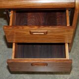 Mid-century modern right-angle desk in Brazilian wood.