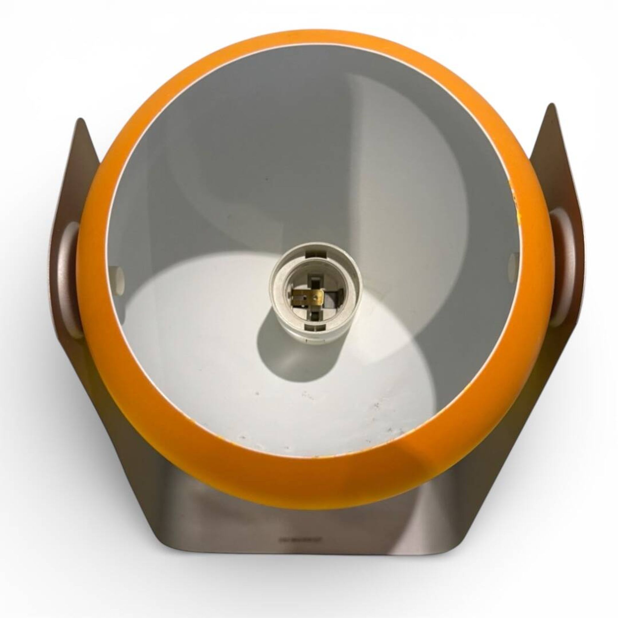 Pair of Space Age orange eyeball lamps by Massive Belgium