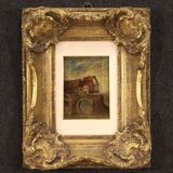 Tableau anglais paysage au bord de la rivière du 20ème siècle