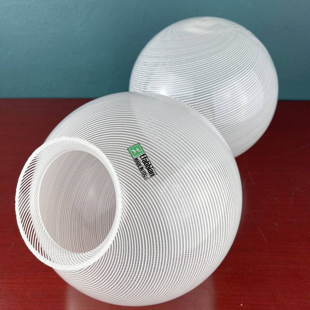 Swirl table lamps in Murano glass by F. Fabbian, Italy, 1970s, set of 2