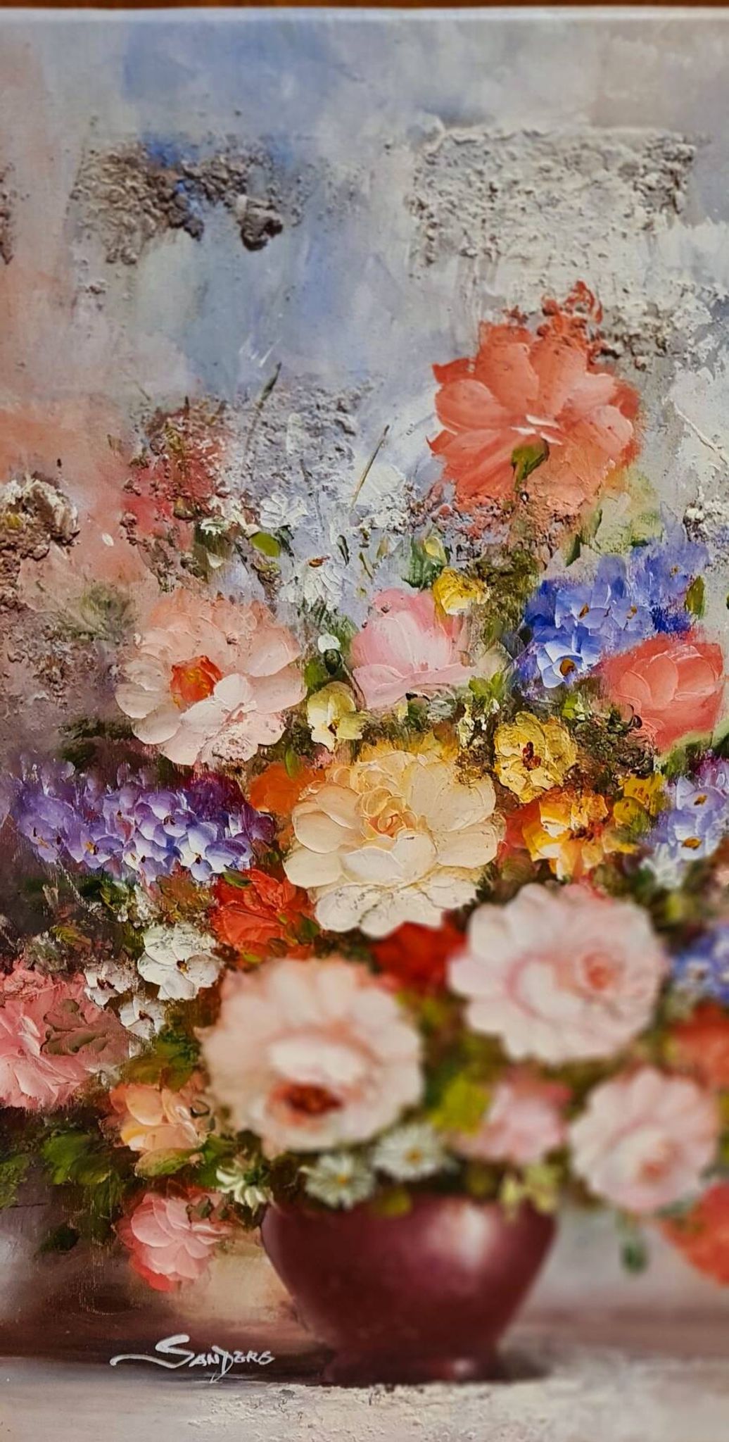 An oil painting on canvas by Edmon Sanders