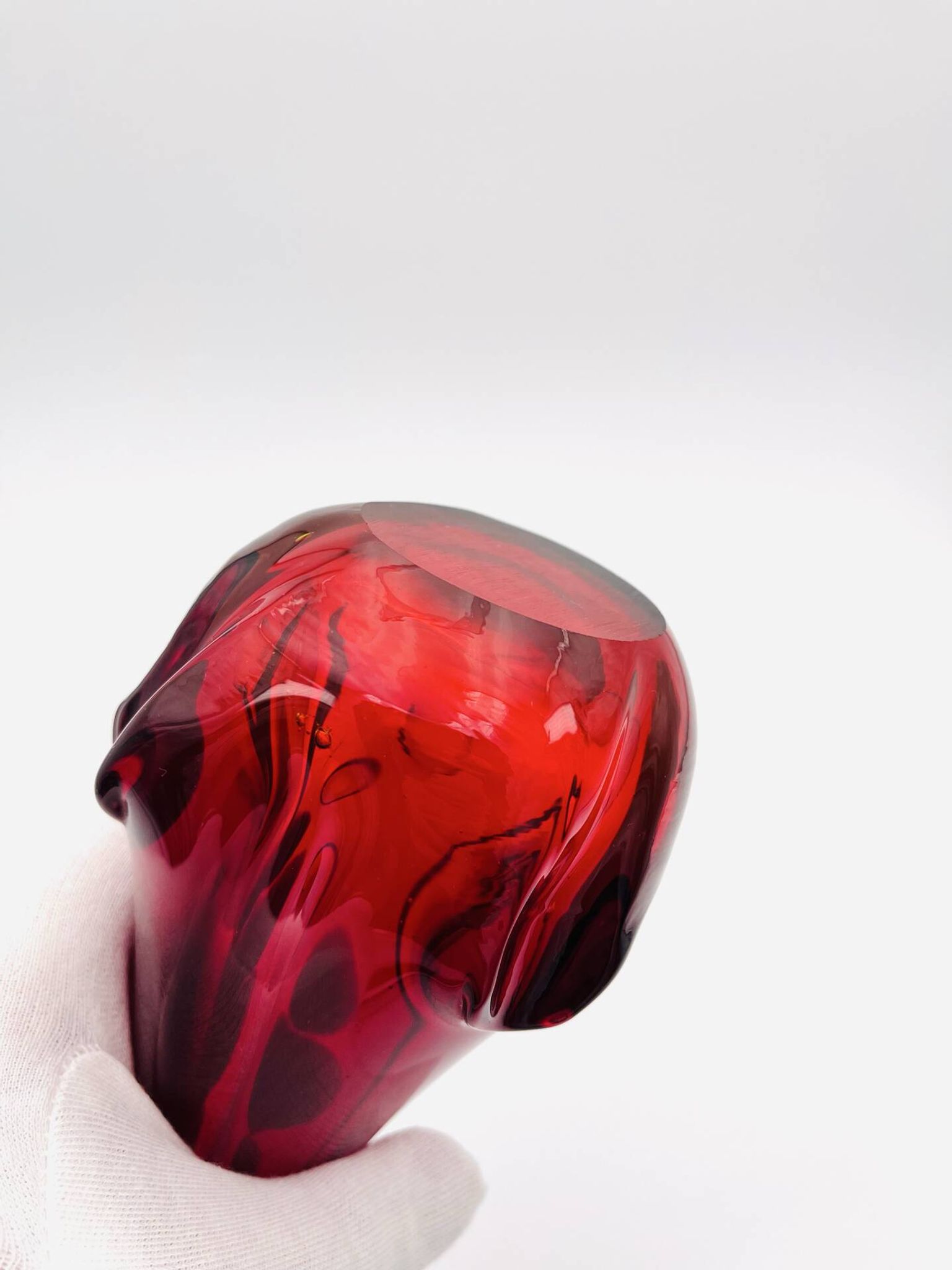 Murano Organic Vase Red Amber 28.5cm 1.1kg