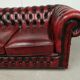Sofa chesterfield burgundy leather three seater bamboo
