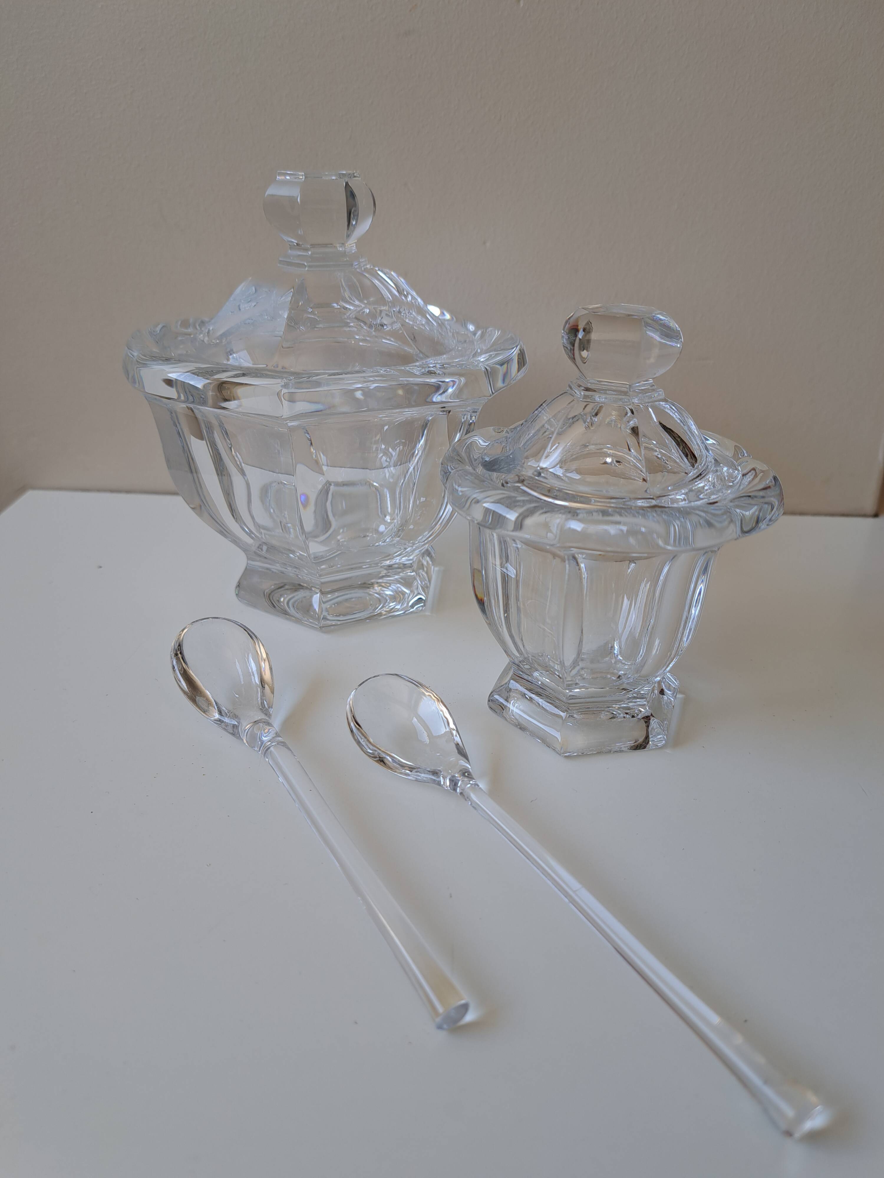 Set of a Harcourt Baccarat mustard and sugar bowl