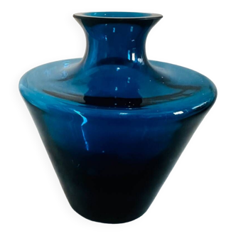 Vintage blue vase signed