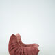 Ensemble de chaise et pouf Togo en velours côtelé framboise