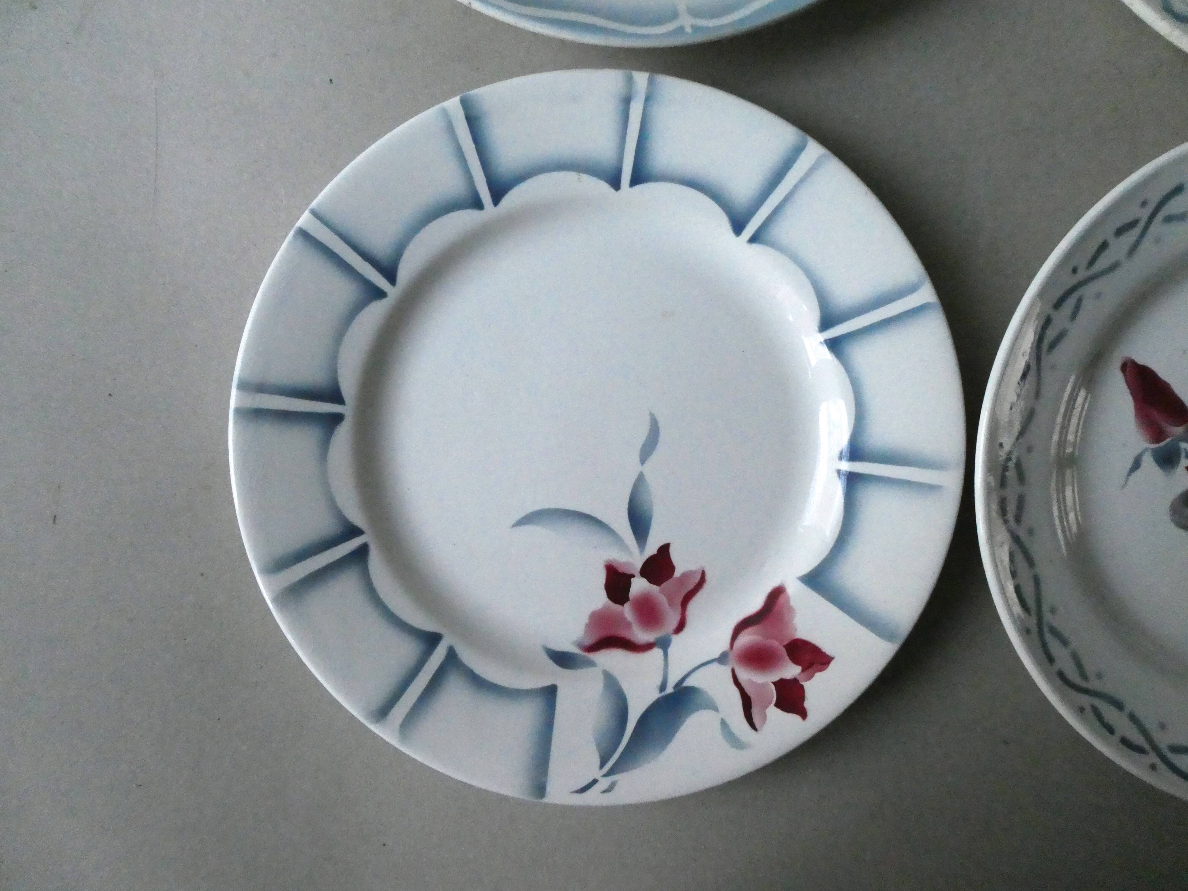 Set of 6 dinner plates Digoin Sarreguemines 40-50 years