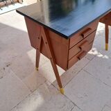1960s desk with 3 drawers and compass legs