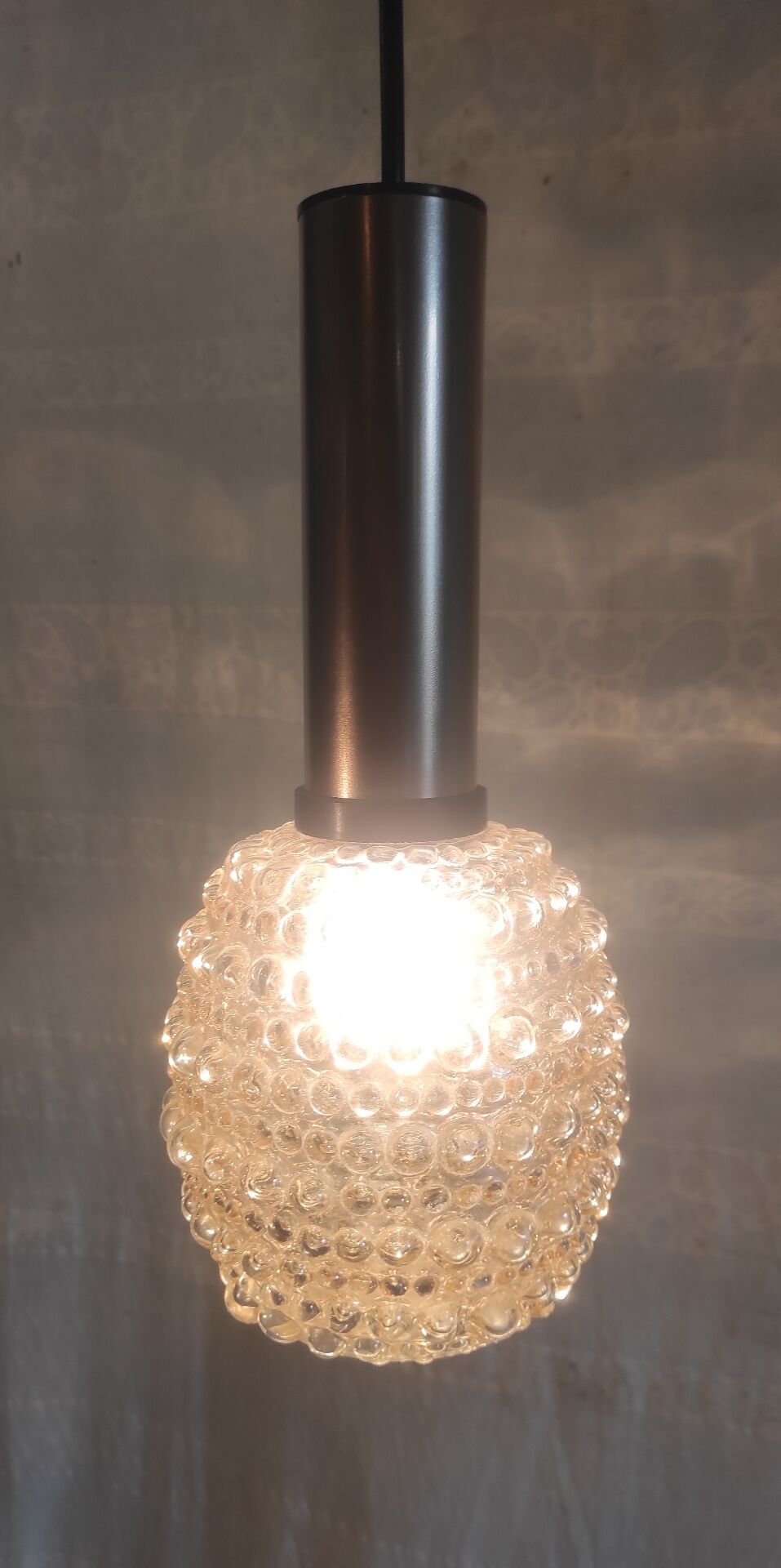Suspensions design en verre ambré style H. Tynell - années 70