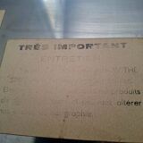 Silkscreen on brushed aluminium from the 1970s.