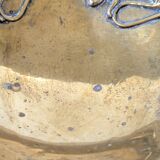 Bol sur pied en laiton | Motif floral Art Nouveau Antique
