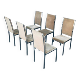 Italian Hollywood Regency Style Modernist Dining Chairs, 1970s, Set of 6