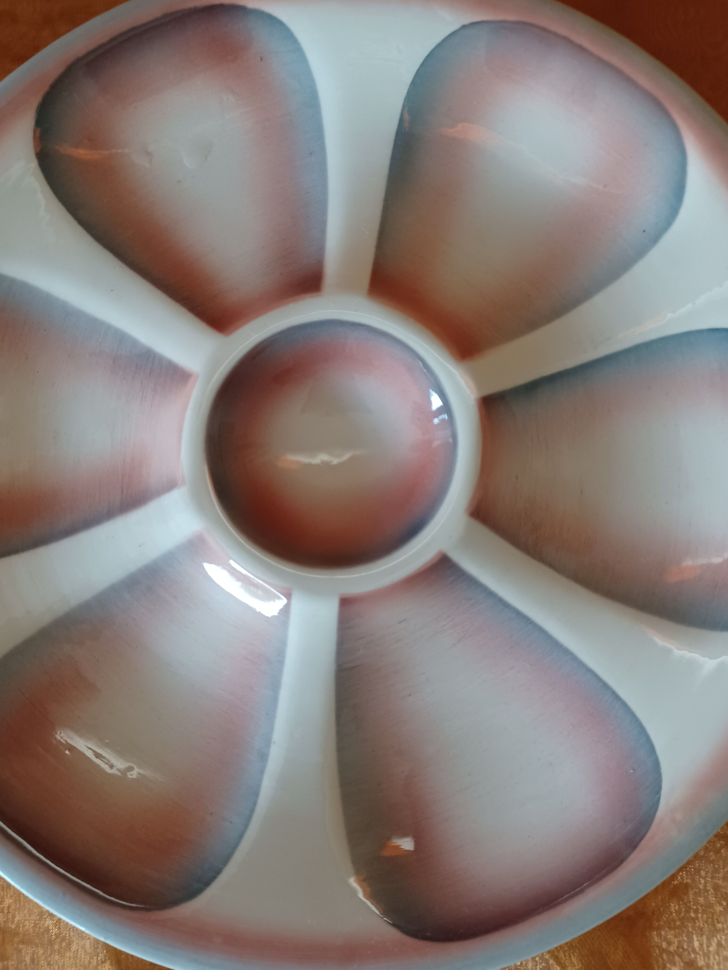 Oyster service flat and plates 9 Digoin Sarreguemines