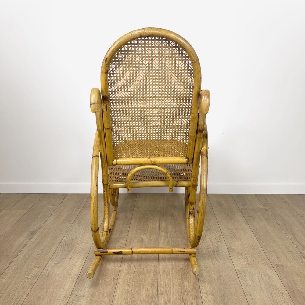 Rocking Chair rattan and canning 70's