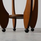 Amsterdamse School Oak round Side Table, The Netherlands, ca. 1920