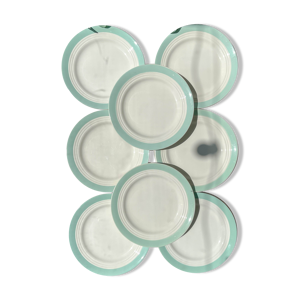 8 assiettes vintage en - vertes