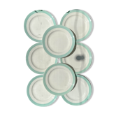 8 assiettes vintage en porcelaine française blanches vertes Céranord