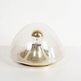 Brass and bubble glass wall or ceiling light by Hoffmeister