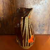 Vase vintage marron Brigitte France des années 1960