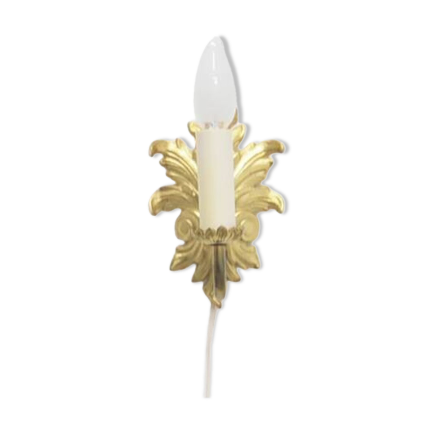 vintage bronze gold wall lamp leaf