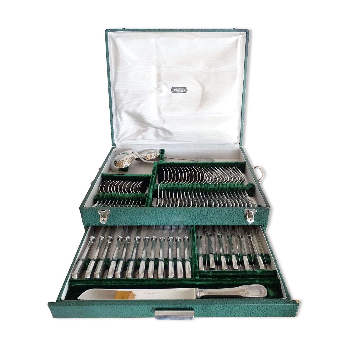 Comargent 63 pieces vintage Louis XV monohull stainless steel