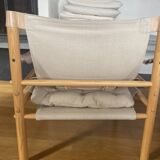 Arne Norell - Sirocco chair in white/grey linen with frame frame from beech wood