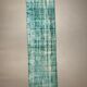 Distressed Turkish Narrow Runner 282x88 cm wool Vintage rug, Overdyed Blue