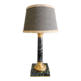 Empire style bedside lamp in bronze and green marble