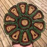 Vintage braided straw underside