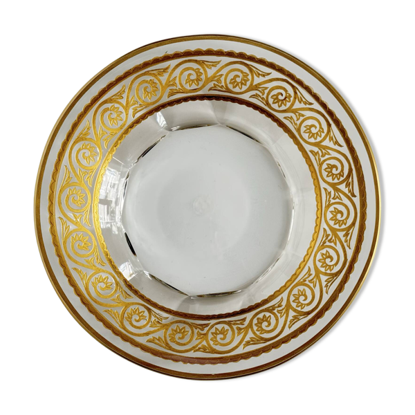 Vide-poche en cristal de Baccarat – frise dorée